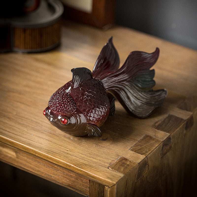 Buddha Stones色が変わる鯉 樹脂製 ティーペット 富の家の置物 装飾 - image 4