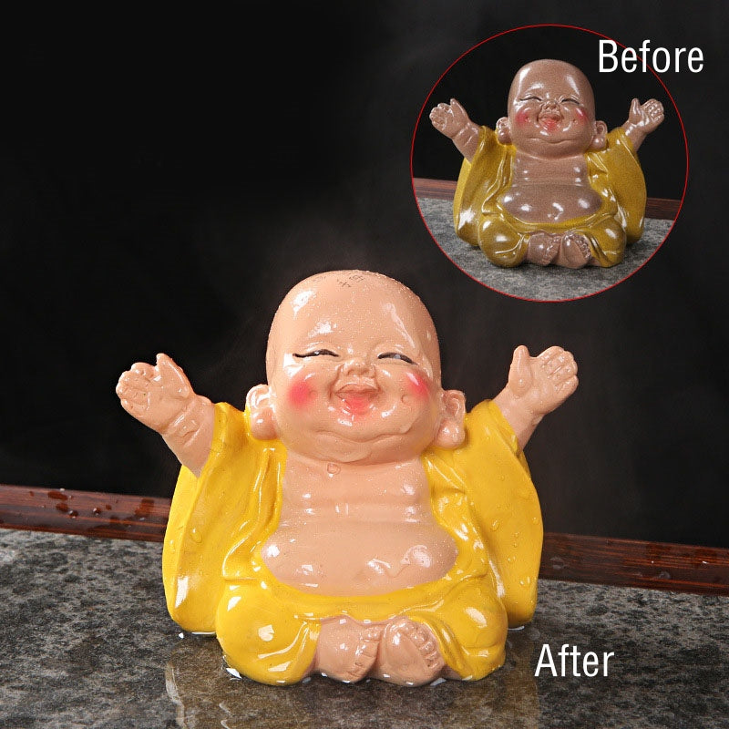 Buddha Stones色が変わる笑う仏 樹脂製 ティーペット 富の家の置物 装飾 - image 1