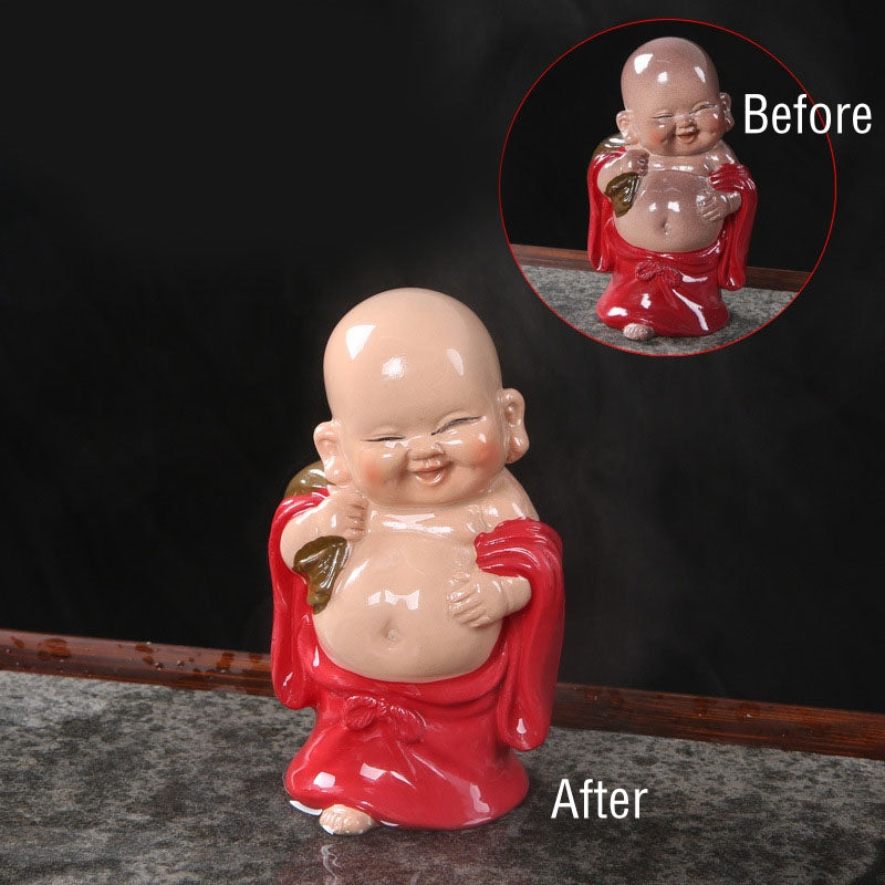 Buddha Stones色が変わる笑う仏 樹脂製 ティーペット 富の家の置物 装飾