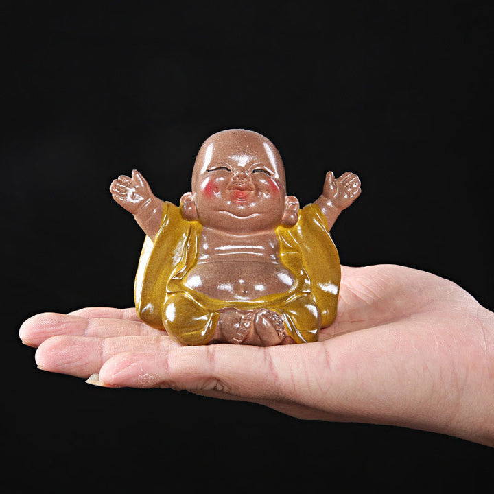 Buddha Stones色が変わる笑う仏 樹脂製 ティーペット 富の家の置物 装飾