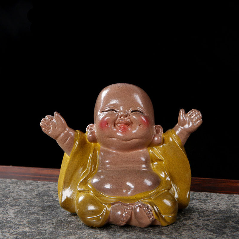 Buddha Stones色が変わる笑う仏 樹脂製 ティーペット 富の家の置物 装飾 - image 3
