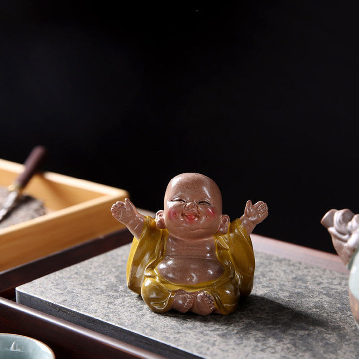 Buddha Stones色が変わる笑う仏 樹脂製 ティーペット 富の家の置物 装飾