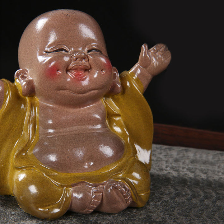 Buddha Stones色が変わる笑う仏 樹脂製 ティーペット 富の家の置物 装飾