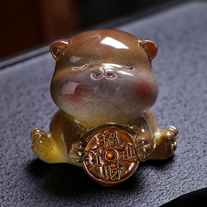 Buddha Stones色が変わる かわいい ミニ猫 樹脂 ティーペット 富 家 置物 装飾 - image 1