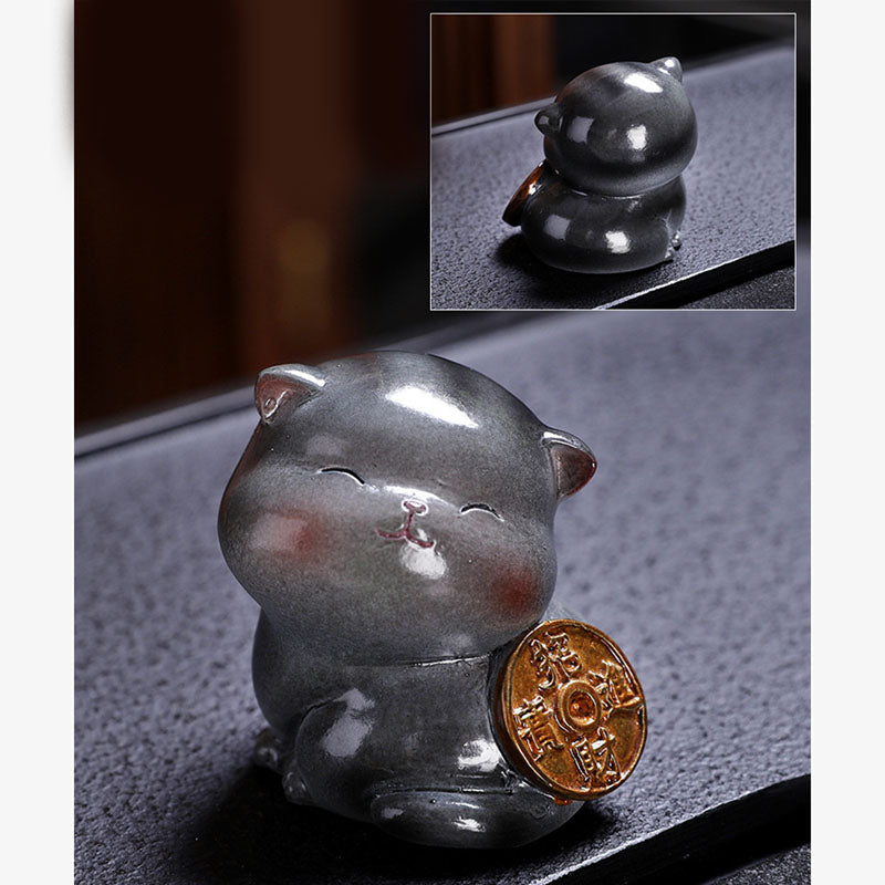 Buddha Stones色が変わる かわいい ミニ猫 樹脂 ティーペット 富 家 置物 装飾 - image 19