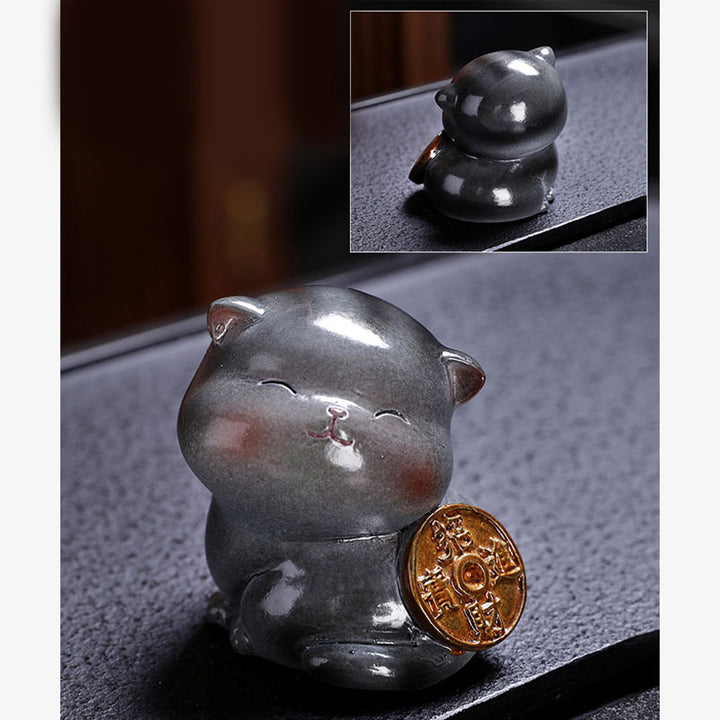 Buddha Stones色が変わる かわいい ミニ猫 樹脂 ティーペット 富 家 置物 装飾 - image 19