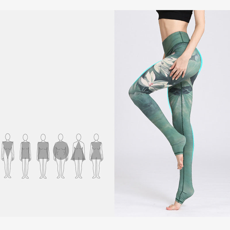 Buddha Stones蓮の花 プリントデザイン パンツ スポーツ フィットネス ヨガ レギンス レディース ヨガパンツ - image 8