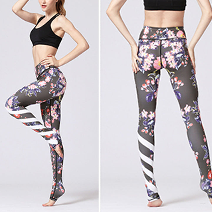 Buddha Stones蓮の花 花柄プリントデザインパンツ スポーツ フィットネス ヨガ レギンス レディース ヨガパンツ - image 32