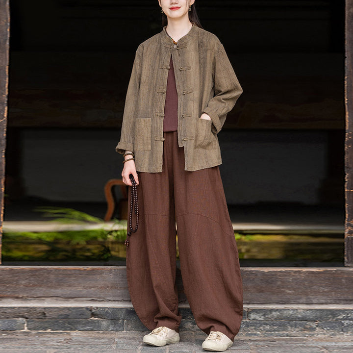 Buddha Stonesコットンリネンパンツハーレムパンツゆったり禅ヨガ太極拳レディースパンツ - image 36