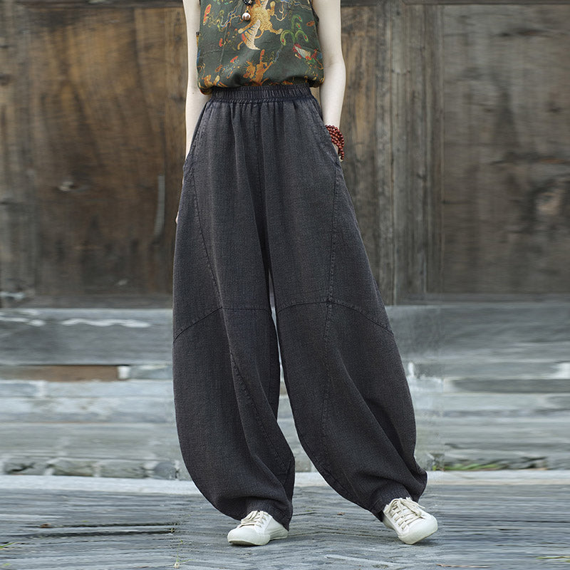 Buddha Stonesコットンリネンパンツハーレムパンツゆったり禅ヨガ太極拳レディースパンツ - image 22