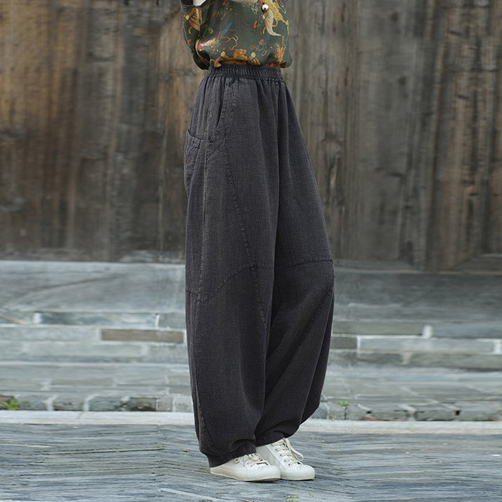 Buddha Stonesコットンリネンパンツハーレムパンツゆったり禅ヨガ太極拳レディースパンツ - image 23
