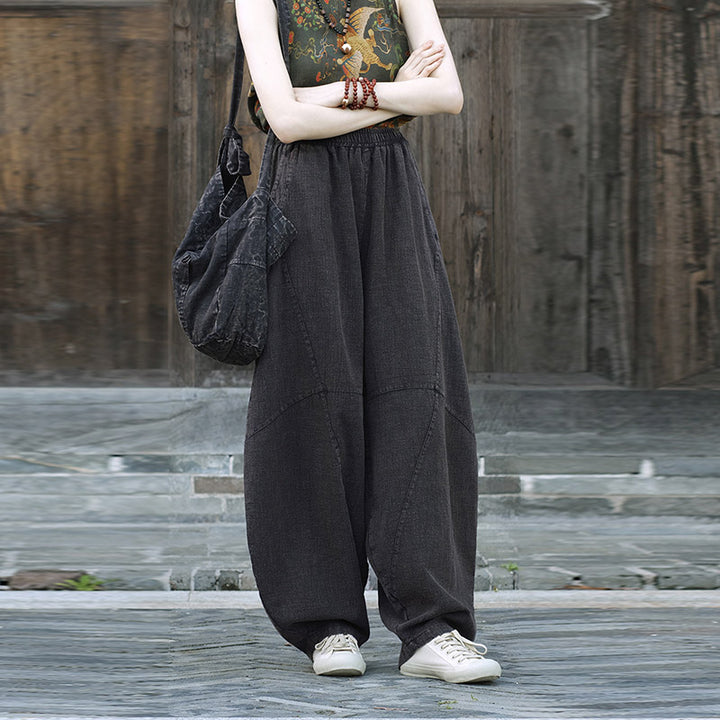 Buddha Stonesコットンリネンパンツハーレムパンツゆったり禅ヨガ太極拳レディースパンツ - image 25