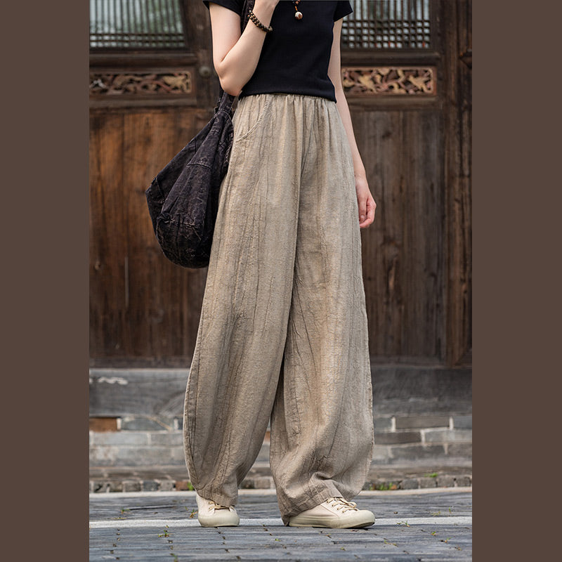 Buddha Stonesラミーコットンリネンパンツ タイダイデザイン ゆったり 禅ヨガ レディースパンツ ポケット付き - image 13