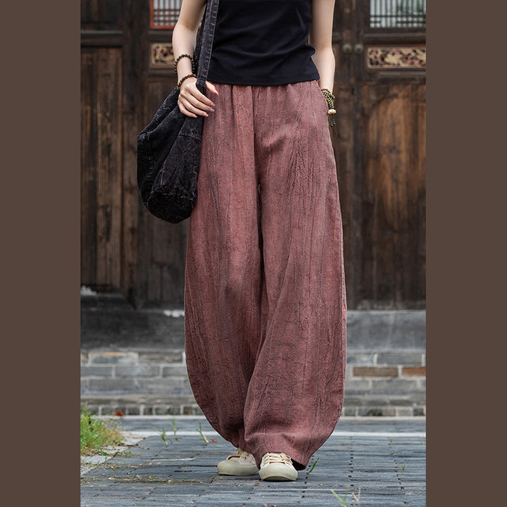 Buddha Stonesラミーコットンリネンパンツ タイダイデザイン ゆったり 禅ヨガ レディースパンツ ポケット付き - image 19