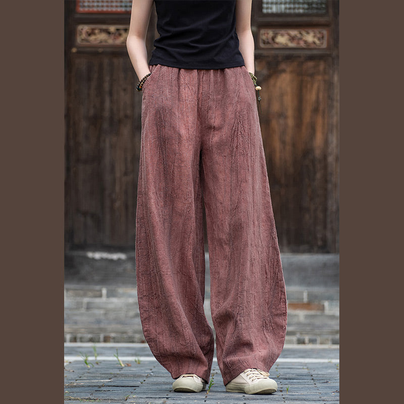 Buddha Stonesラミーコットンリネンパンツ タイダイデザイン ゆったり 禅ヨガ レディースパンツ ポケット付き - image 18