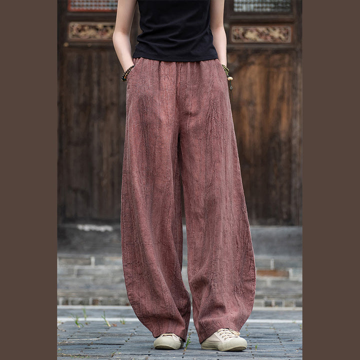 Buddha Stonesラミーコットンリネンパンツ タイダイデザイン ゆったり 禅ヨガ レディースパンツ ポケット付き - image 18