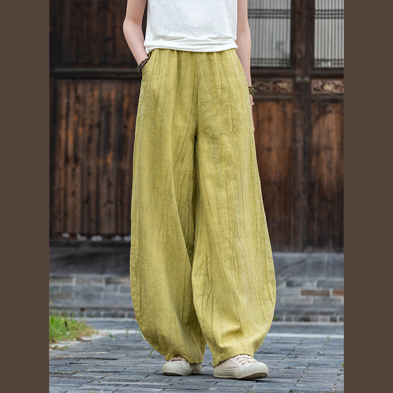 Buddha Stonesラミーコットンリネンパンツ タイダイデザイン ゆったり 禅ヨガ レディースパンツ ポケット付き - image 27