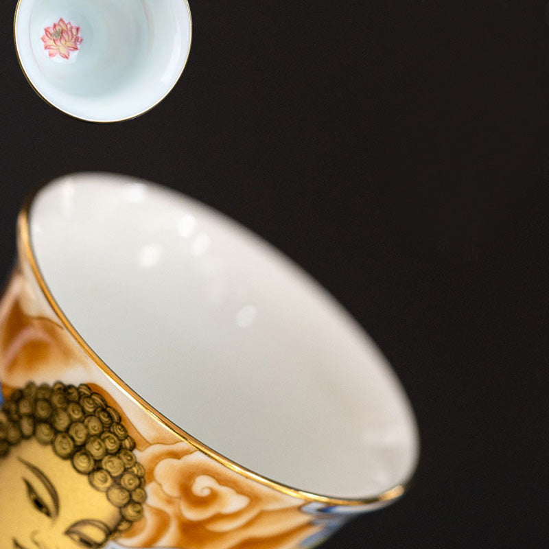 Buddha Stones敦煌 カラー フライング アプサラス ティーカップ カンフー ティーカップ