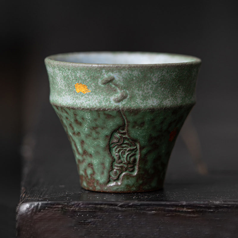 Buddha Stones小型 ヴィンテージスタイル 陶器 ティーカップ カンフーティーカップ 50ml