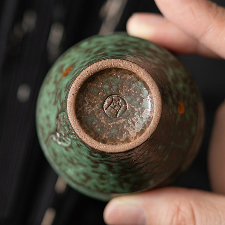 Buddha Stones小型 ヴィンテージスタイル 陶器 ティーカップ カンフーティーカップ 50ml