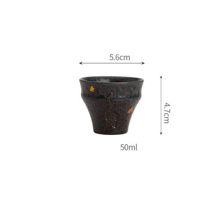 Buddha Stones小型 ヴィンテージスタイル 陶器 ティーカップ カンフーティーカップ 50ml