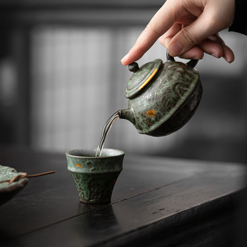 Buddha Stones小型 ヴィンテージスタイル 陶器 ティーカップ カンフーティーカップ 50ml
