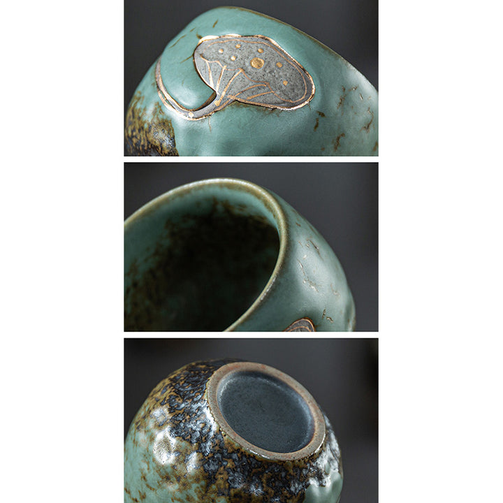 Buddha Stones蓮の鞘彫刻ティーカップカンフーティーカップ