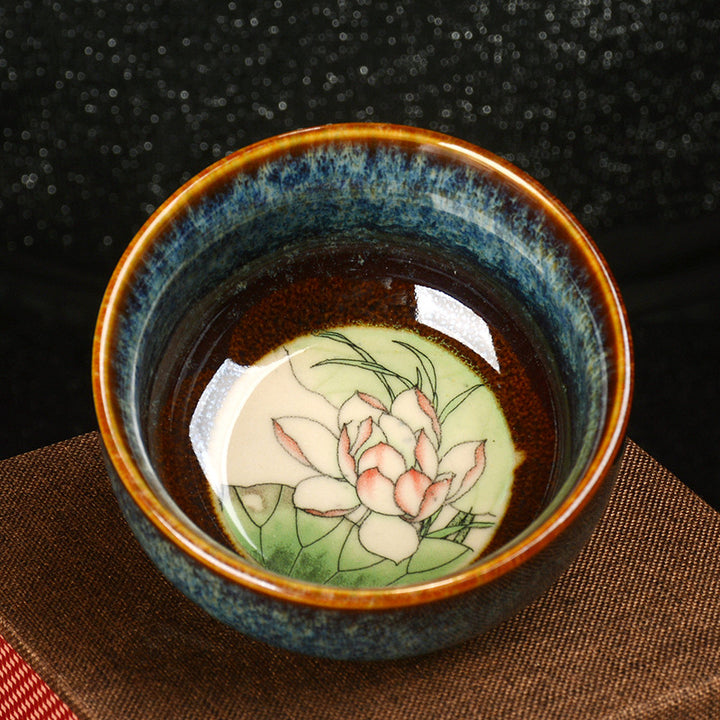 Buddha Stones蓮 龍 鳳凰 鯉 中国 建璽 陶器 ティーカップ カンフー ティーカップ 110ml