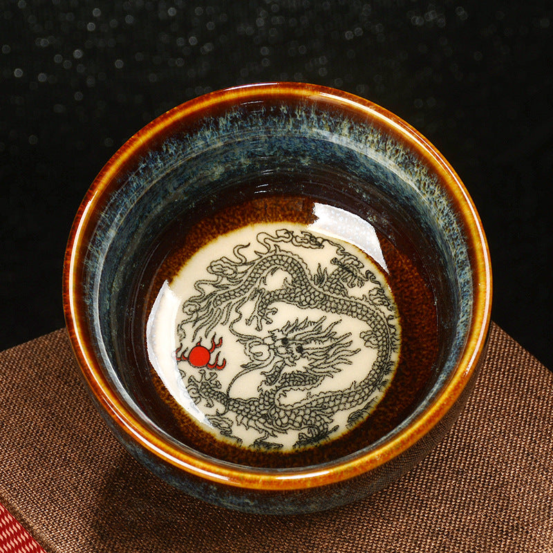 Buddha Stones蓮 龍 鳳凰 鯉 中国 建璽 陶器 ティーカップ カンフー ティーカップ 110ml
