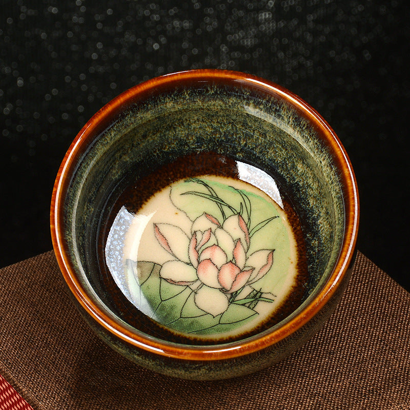 Buddha Stones蓮 龍 鳳凰 鯉 中国 建璽 陶器 ティーカップ カンフー ティーカップ 110ml