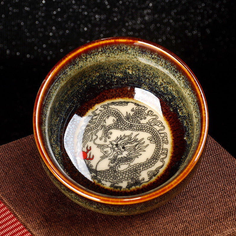 Buddha Stones蓮 龍 鳳凰 鯉 中国 建璽 陶器 ティーカップ カンフー ティーカップ 110ml