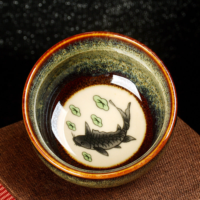 Buddha Stones蓮 龍 鳳凰 鯉 中国 建璽 陶器 ティーカップ カンフー ティーカップ 110ml