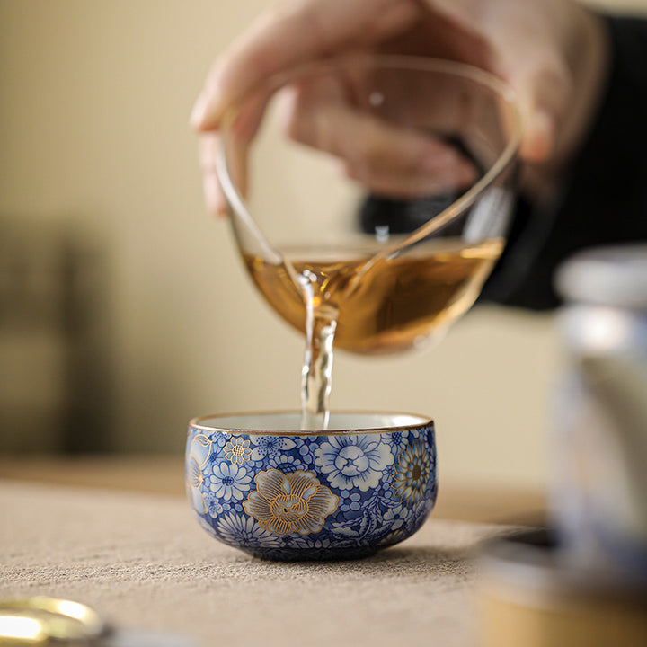 Buddha Stones蓮 菊 梅 花 ティーカップ カンフー ティーカップ ティーポット