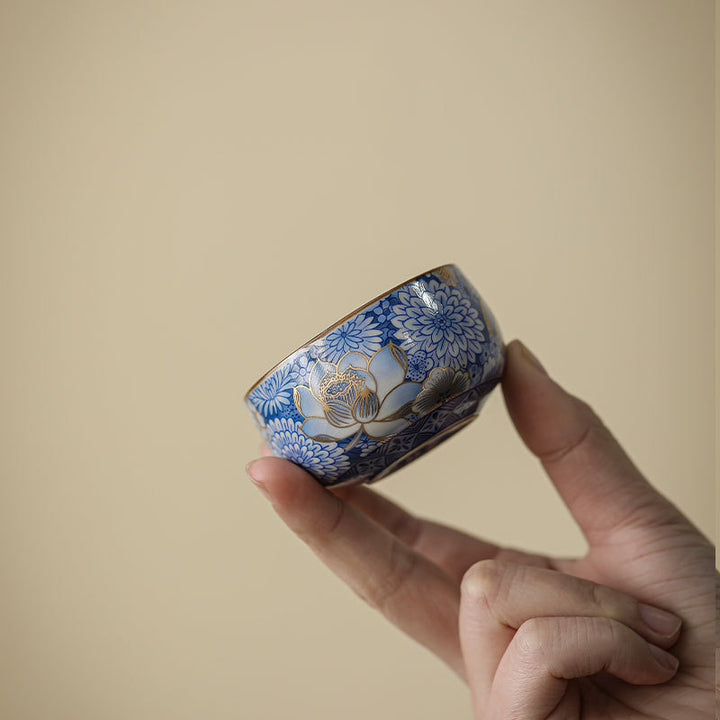 Buddha Stones蓮 菊 梅 花 ティーカップ カンフー ティーカップ ティーポット