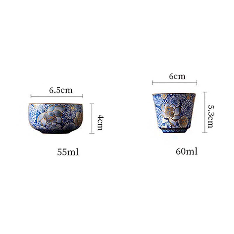 Buddha Stones蓮 菊 梅 花 ティーカップ カンフー ティーカップ ティーポット