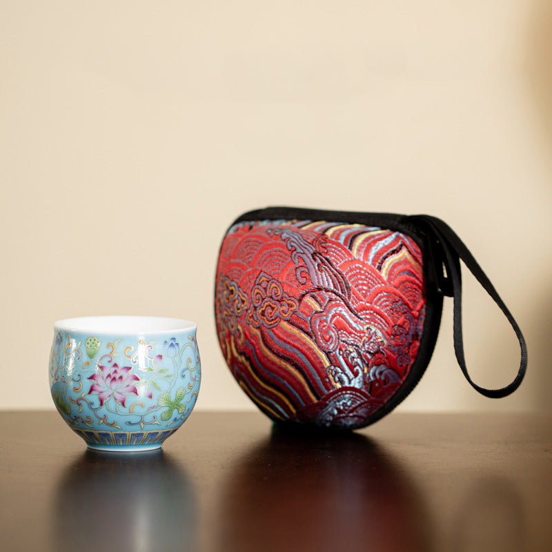 Buddha Stones蓮の花模様 陶器 ティーカップ カンフーティーカップ 80ml