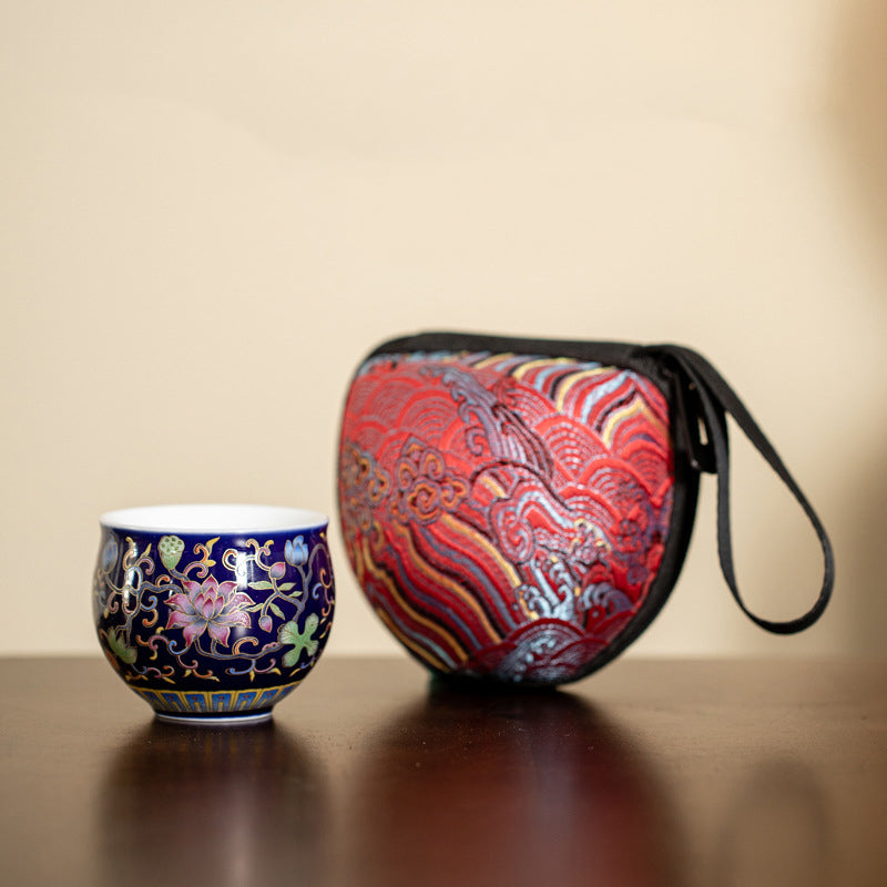 Buddha Stones蓮の花模様 陶器 ティーカップ カンフーティーカップ 80ml