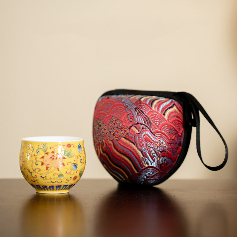 Buddha Stones蓮の花模様 陶器 ティーカップ カンフーティーカップ 80ml