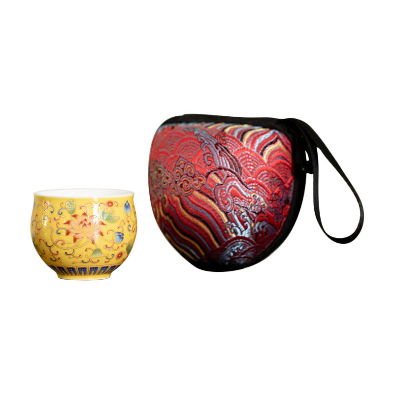 Buddha Stones蓮の花模様 陶器 ティーカップ カンフーティーカップ 80ml