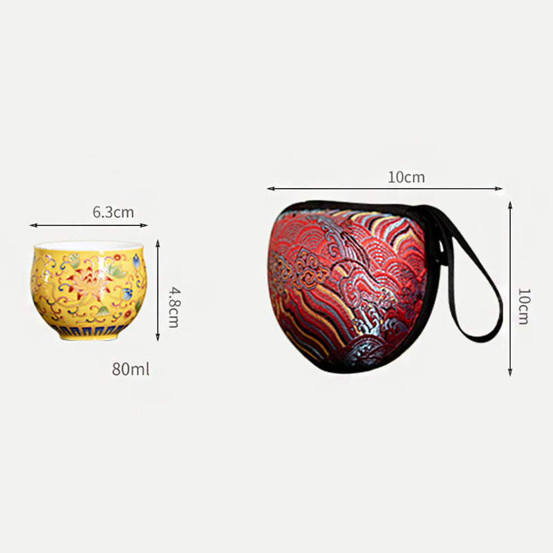 Buddha Stones蓮の花模様 陶器 ティーカップ カンフーティーカップ 80ml