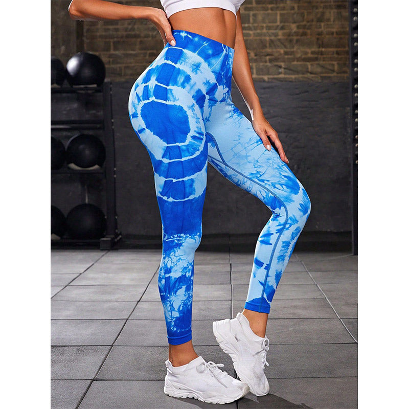 Buddha Stonesタイダイプリント パンツ スポーツ フィットネス ヨガ ハイウエスト レギンス レディース ヨガパンツ