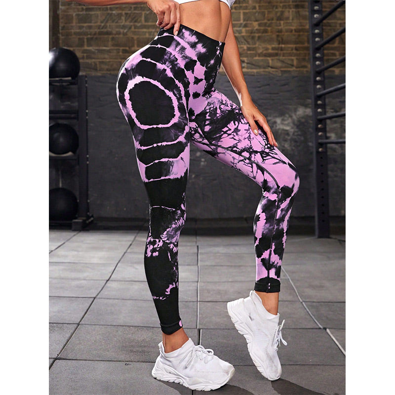 Buddha Stonesタイダイプリント パンツ スポーツ フィットネス ヨガ ハイウエスト レギンス レディース ヨガパンツ - image 21