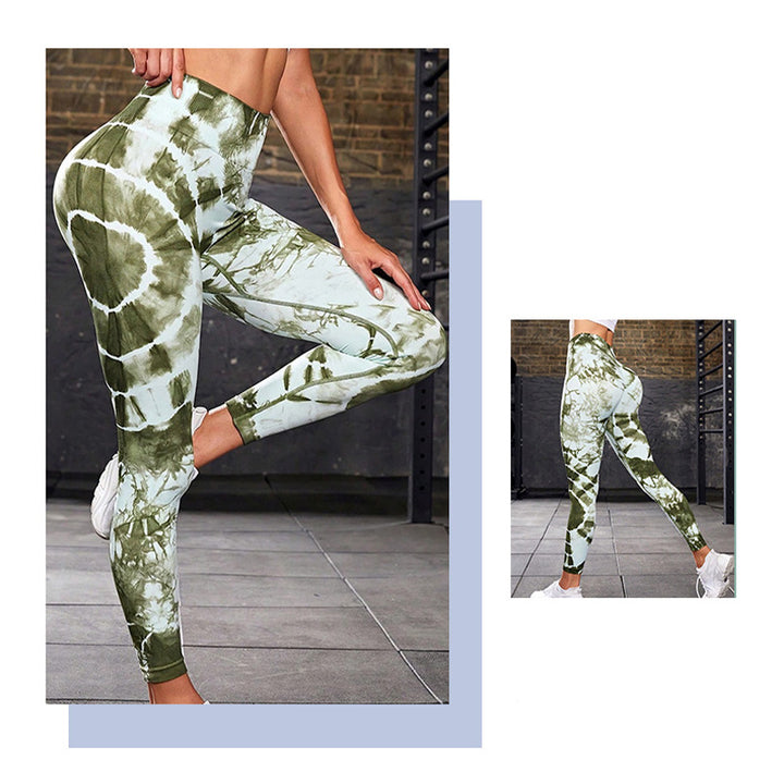 Buddha Stonesタイダイプリント パンツ スポーツ フィットネス ヨガ ハイウエスト レギンス レディース ヨガパンツ