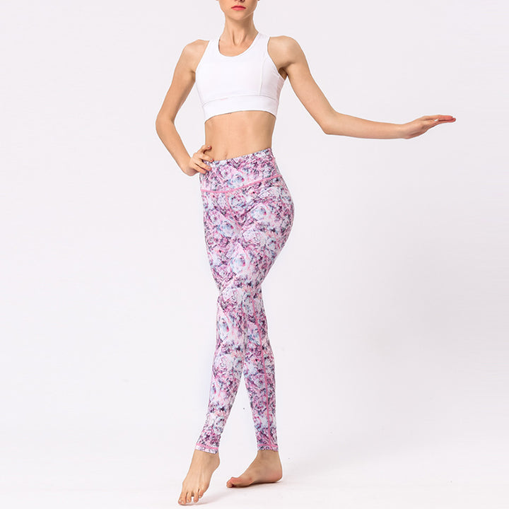 Buddha Stonesマルチカラープリント 花柄パンツ スポーツ エクササイズ フィットネス ハイウエスト レギンス レディース ヨガパンツ - image 16