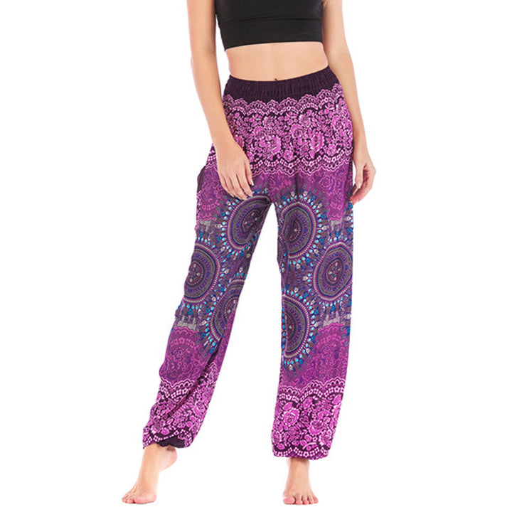 Buddha Stonesボヘミアン ルーズ ハーレムパンツ レディース ヨガパンツ - パープル - US2-8/10、 UK/AU6-12/14、 EU34-40/42 (F) - image 1