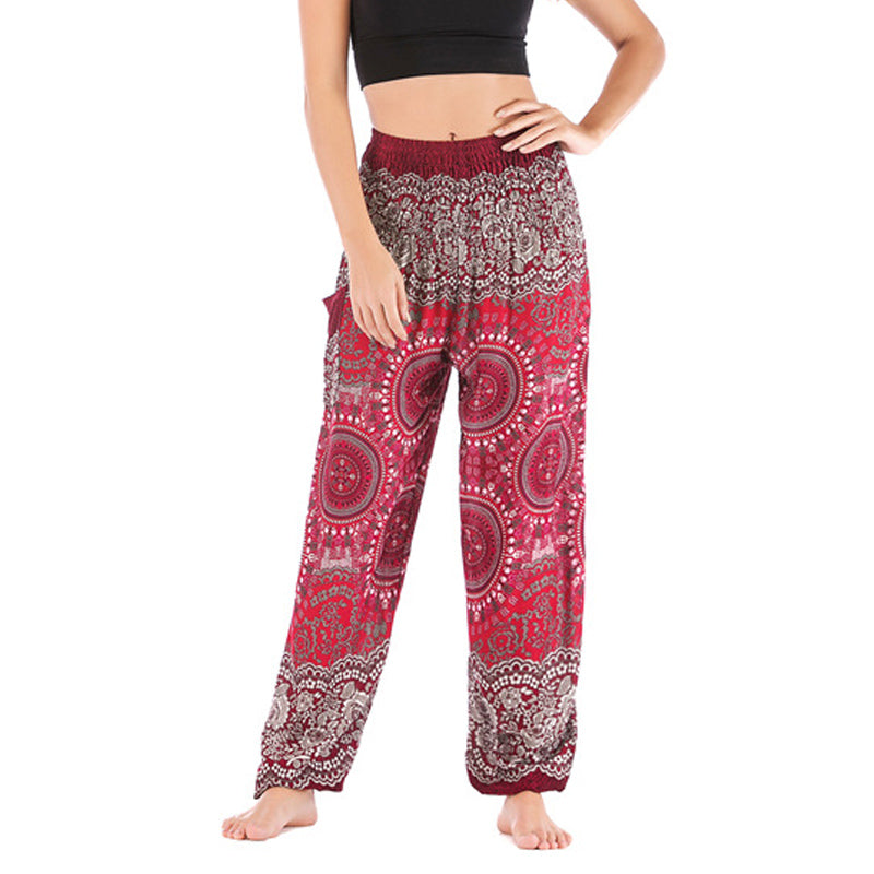 Buddha Stonesボヘミアン ルーズ ハーレムパンツ レディース ヨガパンツ - レッド - US2-8/10、 UK/AU6-12/14、 EU34-40/42 (F) - image 23