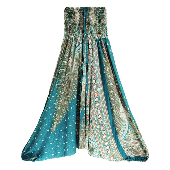 Buddha Stones2スタイル羽根飾り幾何学模様ゆったりスモックパンツジャンプスーツレディースヨガパンツ - シアングリーンピーコック - US2-12、 UK/AU6-16、 EU34-44 (F) - image 27