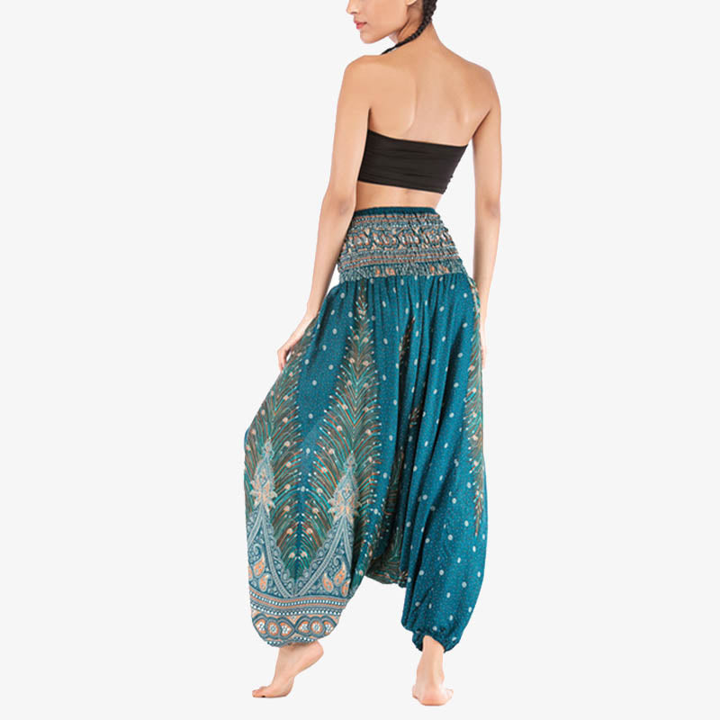 Buddha Stones2スタイル羽根飾り幾何学模様ゆったりスモックパンツジャンプスーツレディースヨガパンツ - image 32