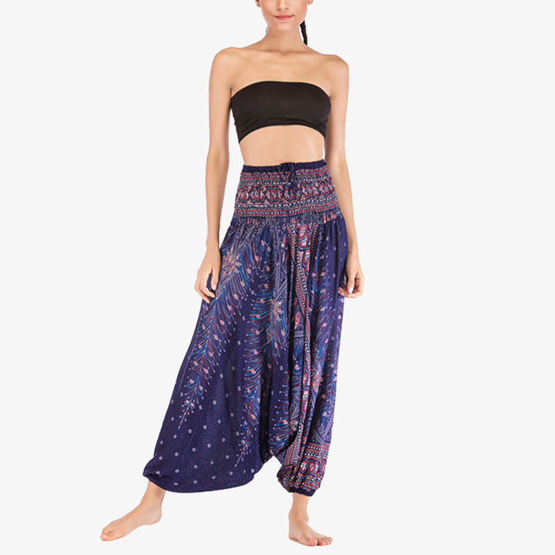 Buddha Stones2スタイル羽根飾り幾何学模様ゆったりスモックパンツジャンプスーツレディースヨガパンツ - image 38