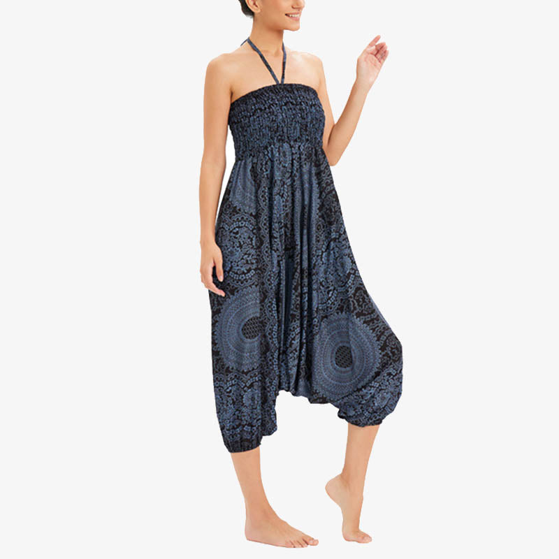 Buddha Stones 2スタイル ラウンドジオメトリック ルーズカジュアル ハーレムパンツ ジャンプスーツ レディース ヨガパンツ - image 20